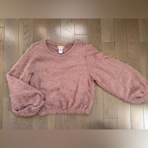 Altar’s state cropped women fuzzy sweater S